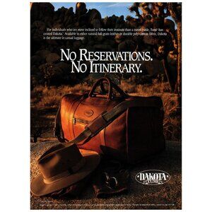 1994 Tumi Dakota Leather Duffel Bag Luggage Vintage Print Ad Wilderness Wall Art